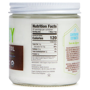 100% RAW Organic, Unrefined, Non-GMO, Non-hexane Coconut Oil